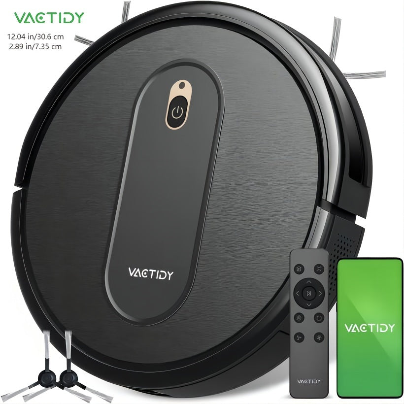 Vactidy Nimble T6 Robot Vacuum Cleaner, Strong Suction, Automatic Self-Charging Robotic Vacuum, WiFi/Alexa/App/SiRi/Remote Control Robotic Vacuum, 7.35cm Thin, Ideal for Pet Hair, Carpet, Hard Floor