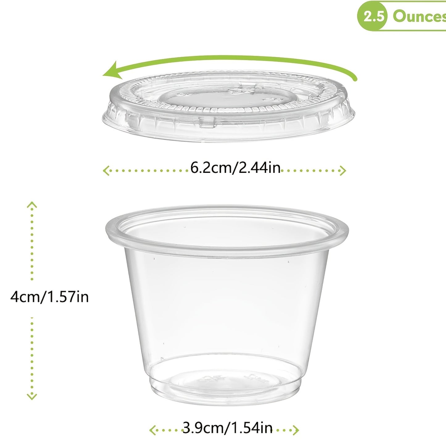 50/100pcs, Meal Prep Portion Cups with Lids - 2oz/3.25oz/5.5oz - Perfect for Salad Dressing and Condiments - Kitchen Accessories