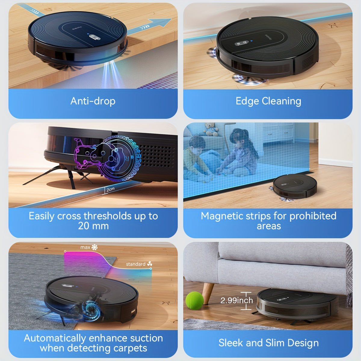 Enboya Powerful Robot Vacuum Cleaner Robot Vacuum With Self Empty Station Storing Up To 60 Days Of Dust - Wi-Fi/App/Alexa Control - Robotic Vacuum Ideal For Hard Floors, Pet Hair And Low Carpets