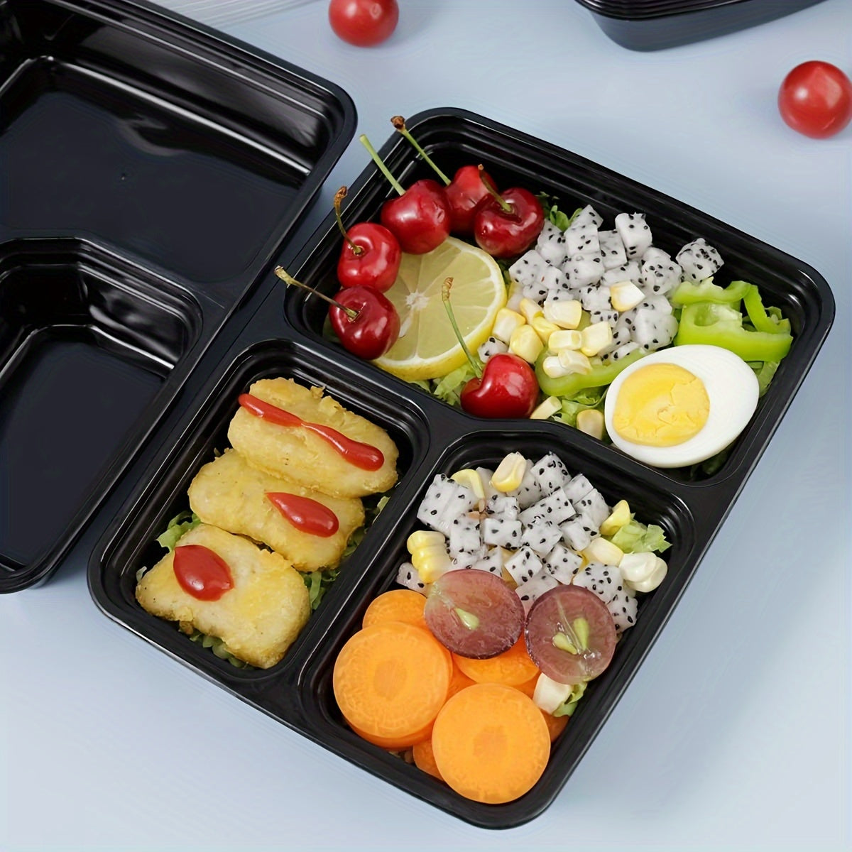 48 Pack Meal Prep Containers 32oz, 3 Compartment Bento Box Microwave Food Storage Containers Takeout Containers with Lids Containers Stackable Reusable Microwaveable & Dishwasher Safe