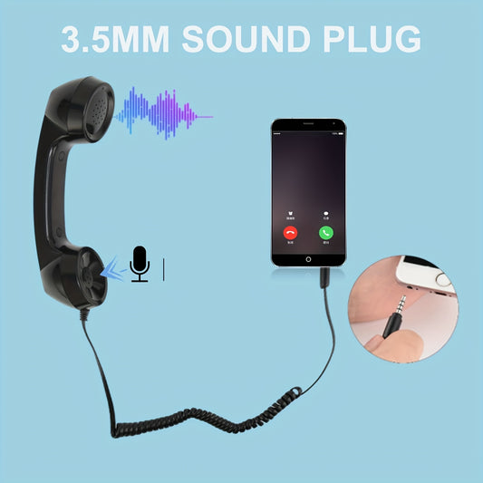 Retro Phone Handset Multifunction Radiation Proof Handheld Cell Phone Receiver For Mobile Phones Computers