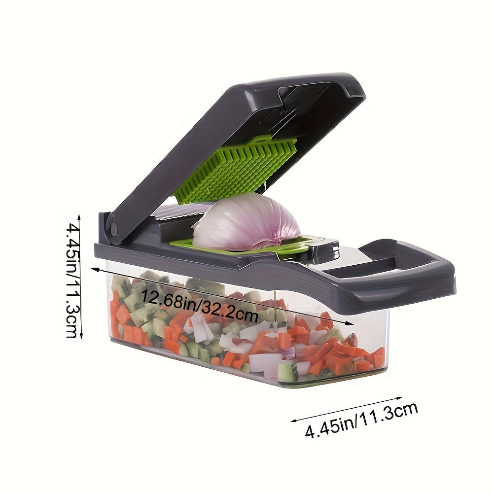 13-in-1 Multifunctional Vegetable Chopper - Professional Food Chopper for Restaurant and Home Kitchen - 8 Sharp Blades for Effortless Slicing, Dicing, and Mincing - Easy to Clean and Store