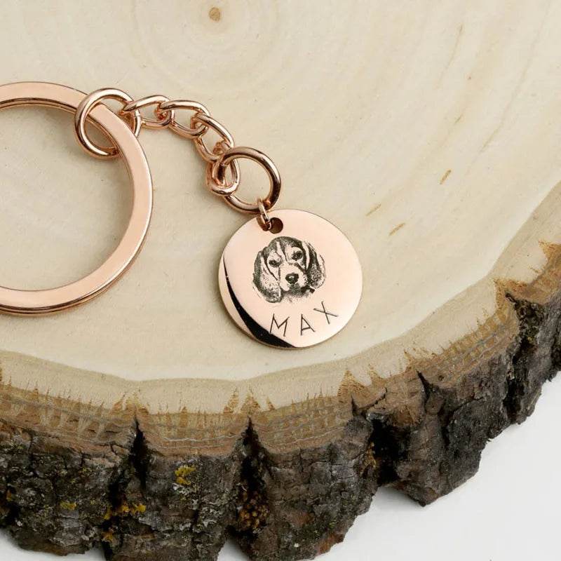 Custom Pet Keychain Stainless steel Custom Dog Keychain Personalized Gift for Dad Fathers Day Gift Dog Mom Dog Dad Gift Grandpa - findify 2025