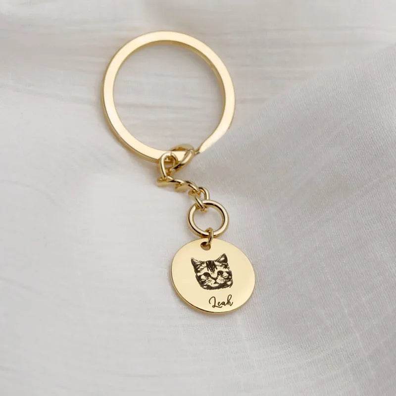 Custom Pet Keychain Stainless steel Custom Dog Keychain Personalized Gift for Dad Fathers Day Gift Dog Mom Dog Dad Gift Grandpa - findify 2025