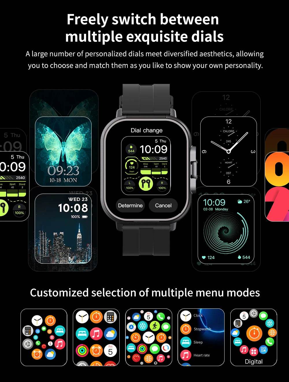 2 in 1 Built-in Smartwatch with Earphone Multi-Sport NFC Call Smart Watch with Earbuds Headphone for iPhone Android Smartphone - findify 2025
