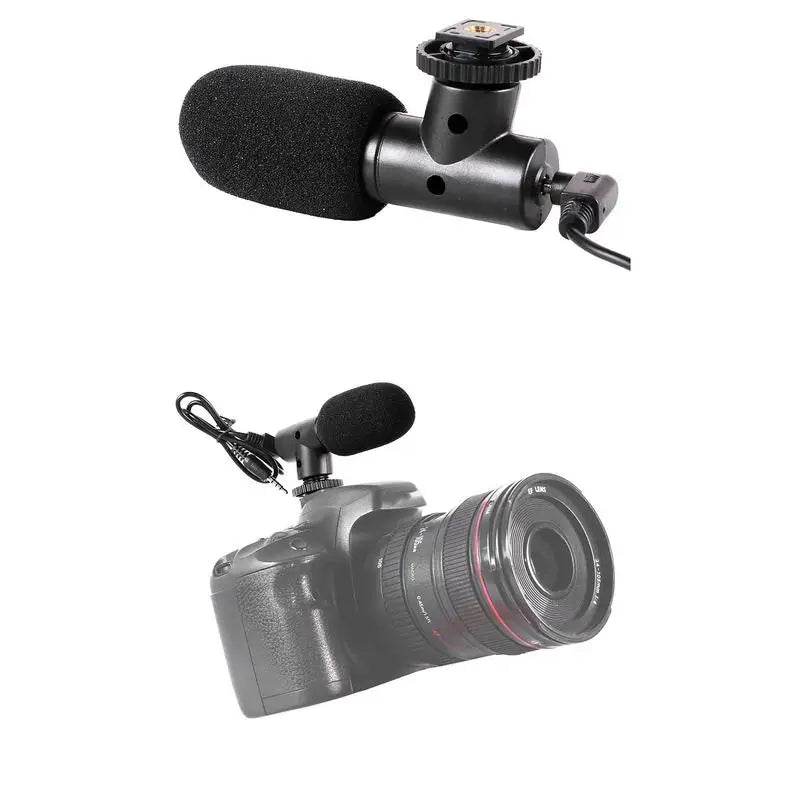 Portable Video Camera Microphone Windproof Mini Cell Phone Microphone Black Computers Microphone For Recording Interviewing - findify 2025
