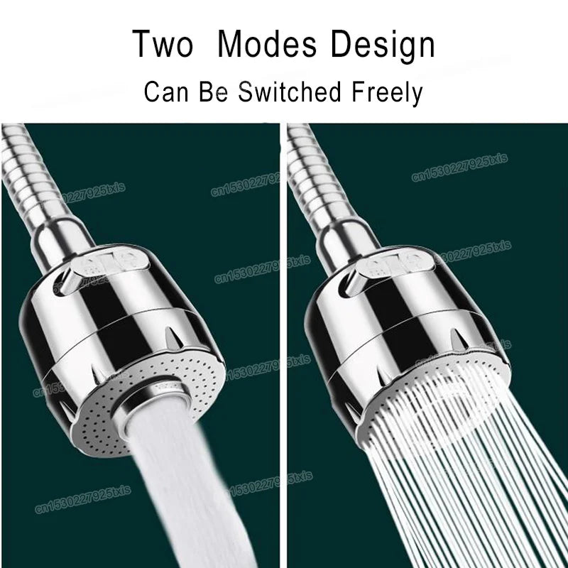 360° Rotatable Faucet Extender & Water Saving Nozzle – 2/3 Mode Adjustable Faucet Adapter for Kitchen & Bathroom Sink
