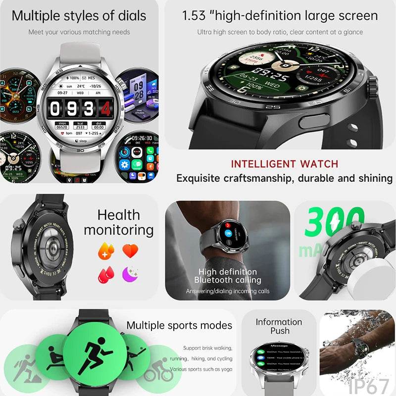 Watch GT5 PRO Smartwatch GPS Motion Trajectory HD Screen Bluetooth Call NFC Men Smart Watch Outdoor Sports Watches Men 2024 New - findify 2025