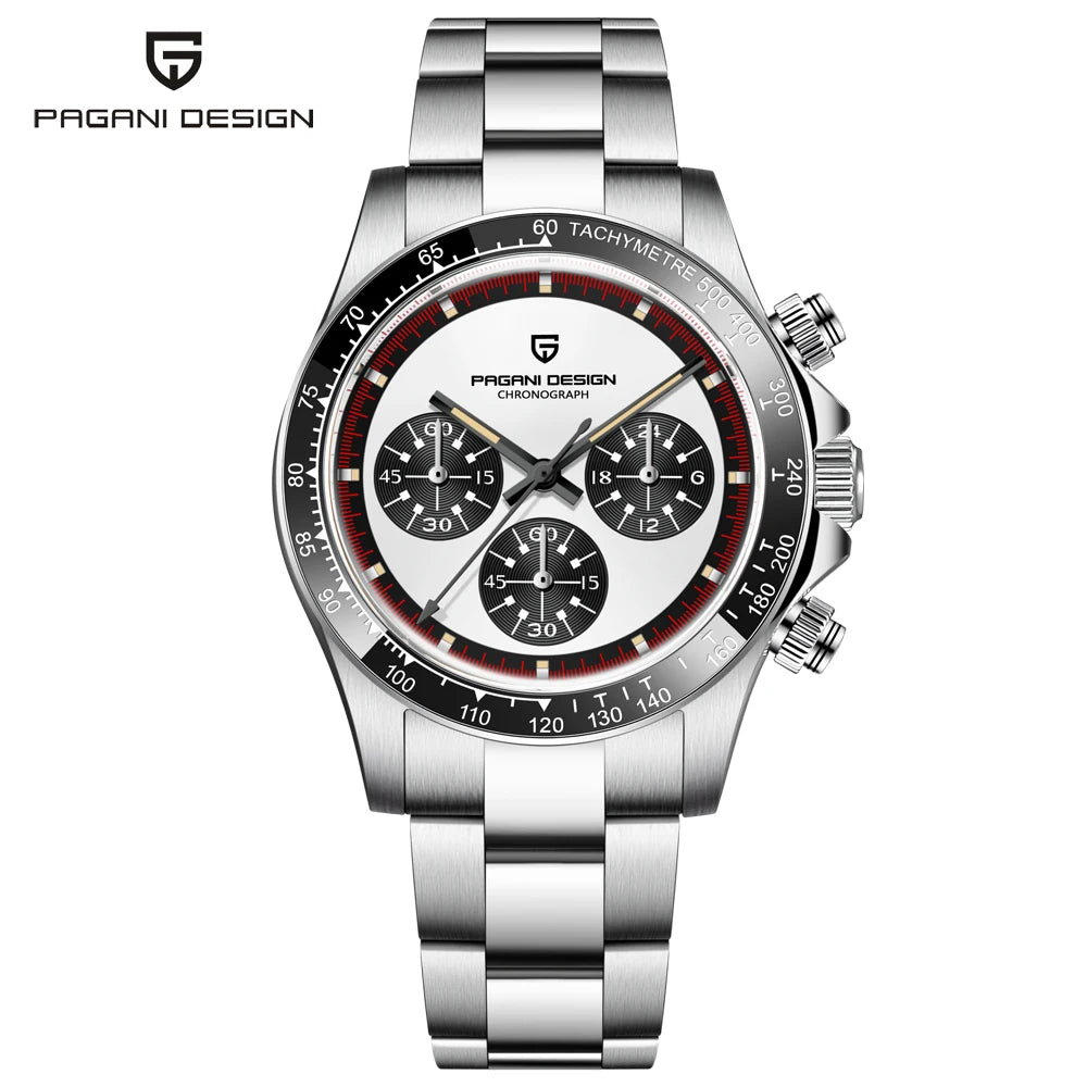 PAGANI DESIGN Men Quartz Wristwatches VK63 Watch For Men Ceramic Bezel Chronograph Sports Waterproof Stainless Reloj Hombre 2023