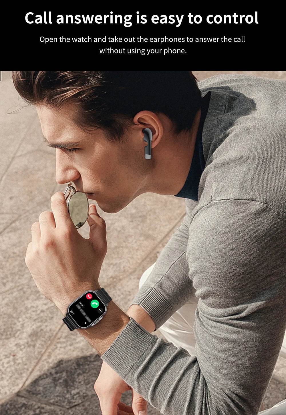 2 in 1 Built-in Smartwatch with Earphone Multi-Sport NFC Call Smart Watch with Earbuds Headphone for iPhone Android Smartphone - findify 2025