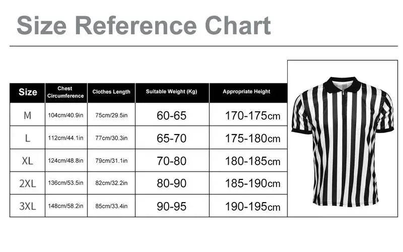 Striped Referee Shirt Men Official Pro-Style Collar Referee Shirt Gym Sporting Soccer Basketball Sports Clothes Striped Shirt - findify 2025