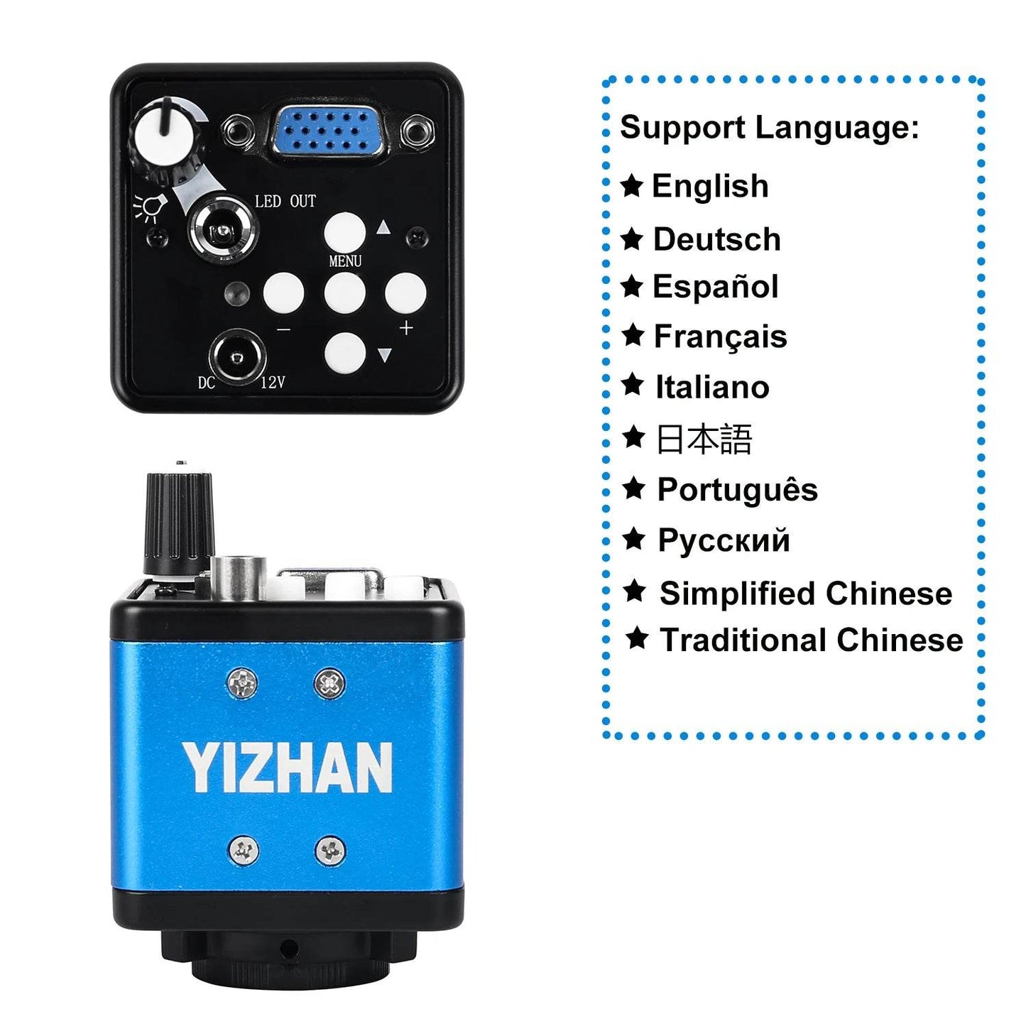 Yizhan HD Electronic Digital Microscope For Soldering Microscope Set 1080P VGA/HDMI Industrial Camera 150X Zooms Fold Bracket - findify 2025