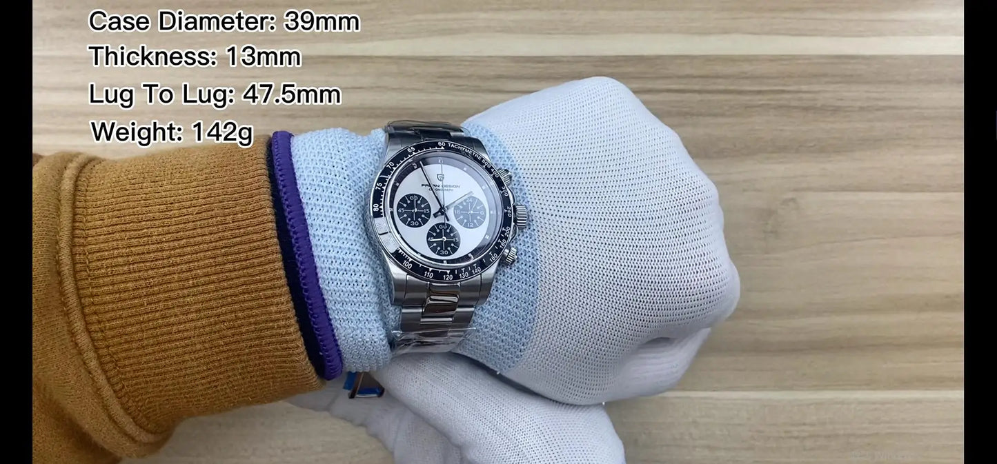 PAGANI DESIGN Men Quartz Wristwatches VK63 Watch For Men Ceramic Bezel Chronograph Sports Waterproof Stainless Reloj Hombre 2023