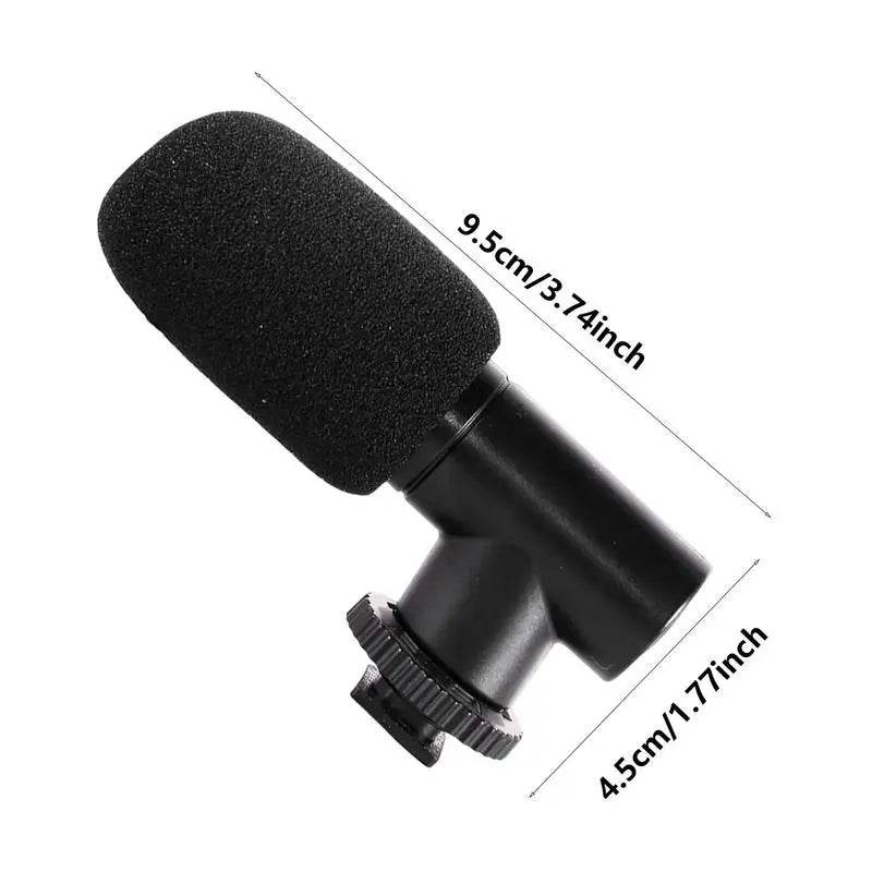 Portable Video Camera Microphone Windproof Mini Cell Phone Microphone Black Computers Microphone For Recording Interviewing - findify 2025