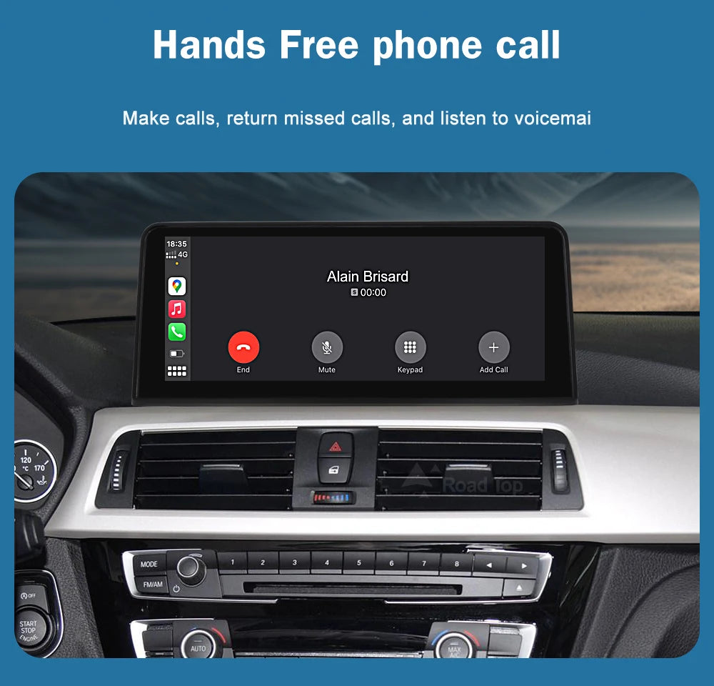 Road Top 1920*720 Wireless Carplay Android Auto Multimedia Display Screen For BMW 3 4 Series F30 F31 F32 F33 F34 F36 NBT