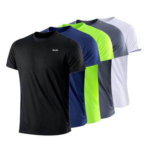 Men's Quick Dry Short Sleeve Gym Running Moisture Wicking Round Neck T-Shirt Training Exercise Gym Sport Shirt Tops Lightweight - findify 2025