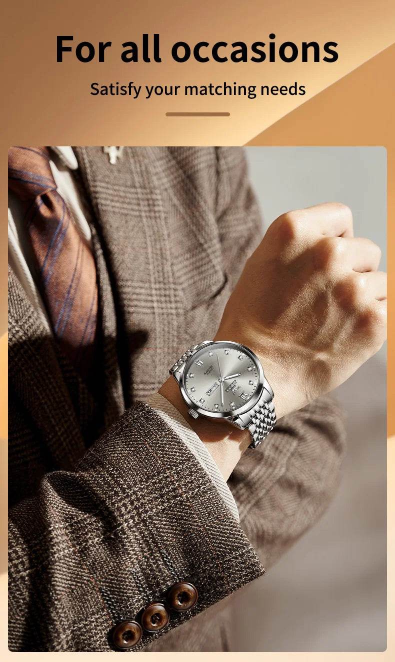 OLEVS 2943 Mens Watch Original Simple Brand Quartz Watch Waterproof Luminous Dual Calendar Display Reloj Watch For Men Gifts - findify 2025