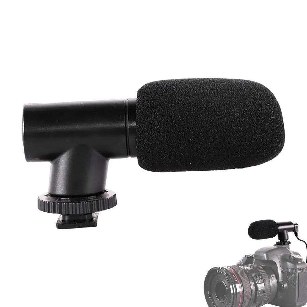 Portable Video Camera Microphone Windproof Mini Cell Phone Microphone Black Computers Microphone For Recording Interviewing - findify 2025