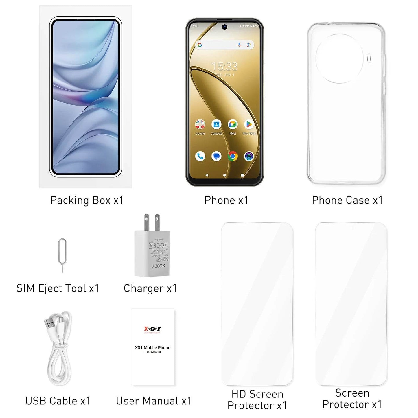 XGODY X31 New,Cell phone,6.5 inch,3GB RAM,64GB ROM,Smartphone Android,8+13MP,4250mAh,Mobile phones,4G Dual SIM,Google Play Store - findify 2025