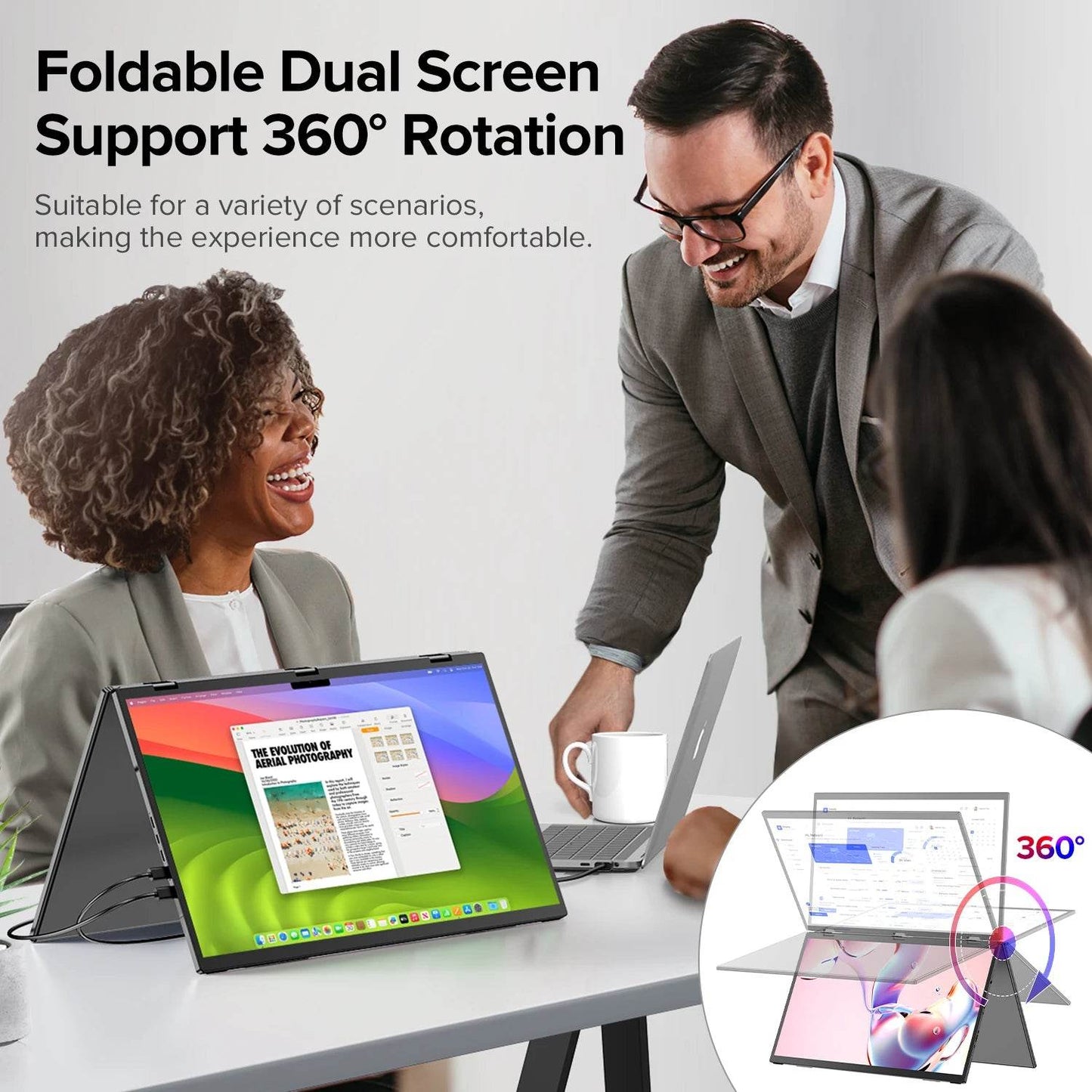 UPERFECT UStation Delta Max Folding Stacked Portable Monitor 1080P IPS 18.5 inch * 2 Dual Triple Screen Extender for Laptop PC - findify 2025
