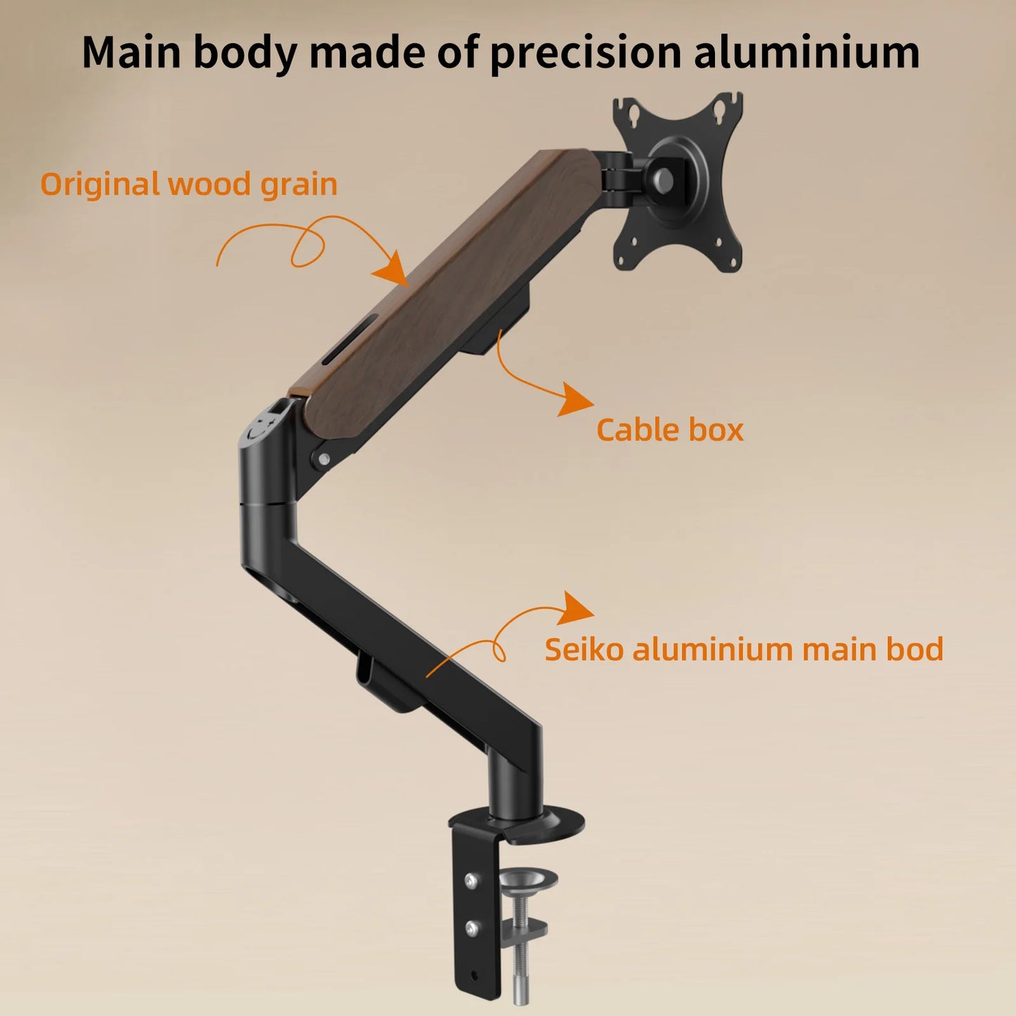 HILLPORT 17-34" Desktop Monitor Arm Holder Gas Spring Full Motion Mount Strut LCD LED TV Bracket Stand PC Soport Support M5