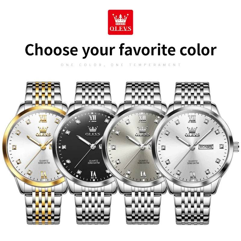 OLEVS 2943 Mens Watch Original Simple Brand Quartz Watch Waterproof Luminous Dual Calendar Display Reloj Watch For Men Gifts - findify 2025