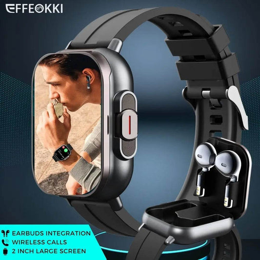 2 in 1 Built-in Smartwatch with Earphone Multi-Sport NFC Call Smart Watch with Earbuds Headphone for iPhone Android Smartphone - findify 2025