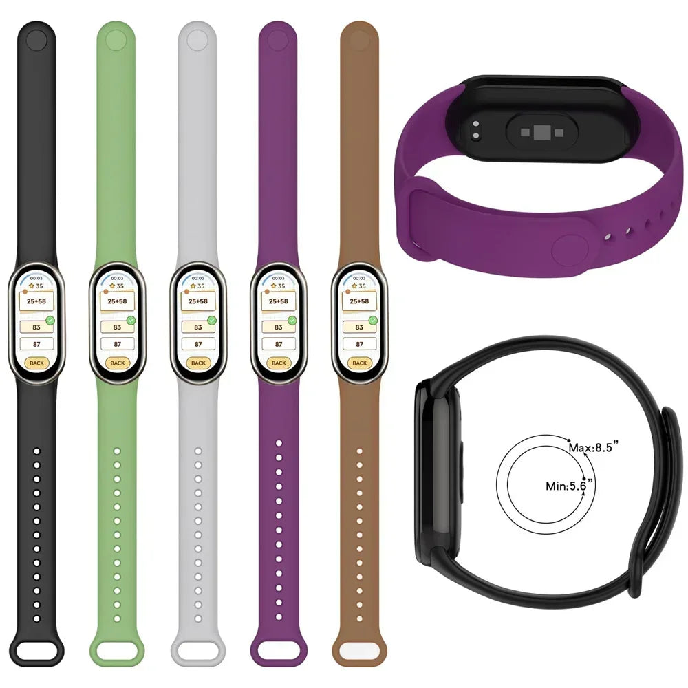 Sport Silicone Strap for Xiaomi Mi Band 9 NFC Replacement Bracelet Belt for Xiaomi Mi Band 8/9 Wriststrap Smartwatch Accessories