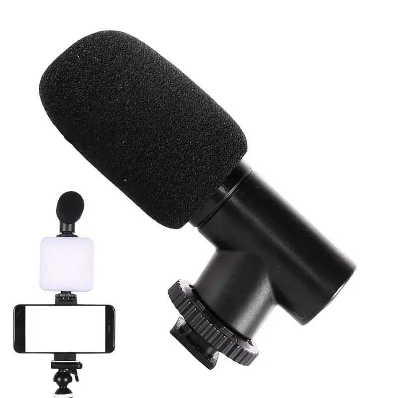Portable Video Camera Microphone Windproof Mini Cell Phone Microphone Black Computers Microphone For Recording Interviewing - findify 2025