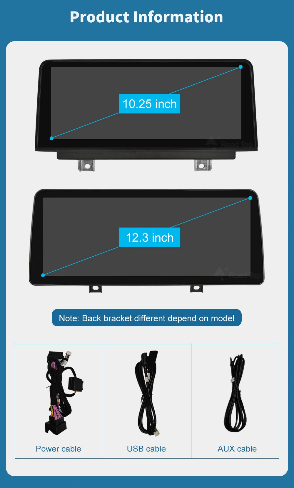 Road Top 1920*720 Wireless Carplay Android Auto Multimedia Display Screen For BMW 3 4 Series F30 F31 F32 F33 F34 F36 NBT