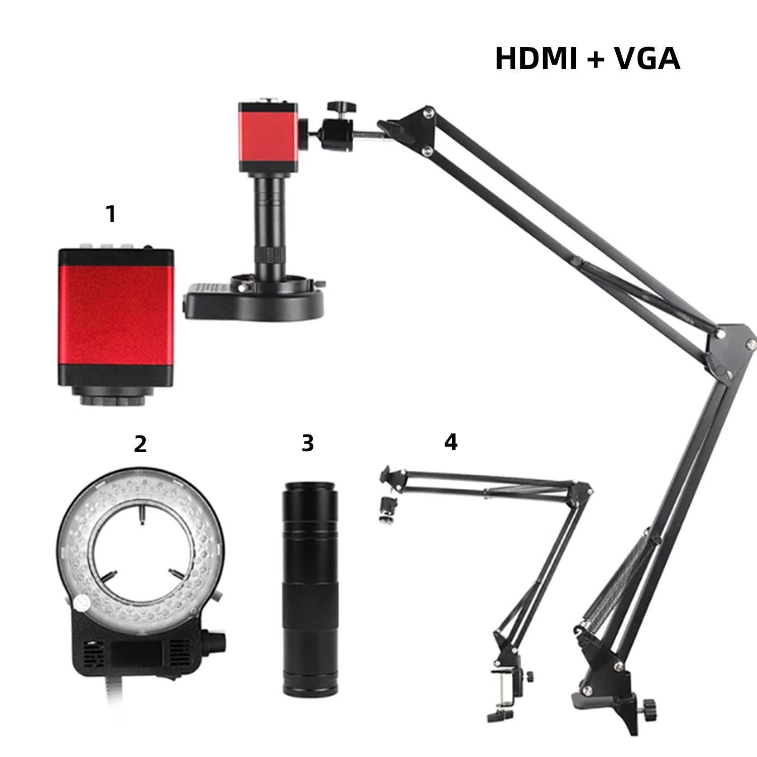 Yizhan HD Electronic Digital Microscope For Soldering Microscope Set 1080P VGA/HDMI Industrial Camera 150X Zooms Fold Bracket - findify 2025