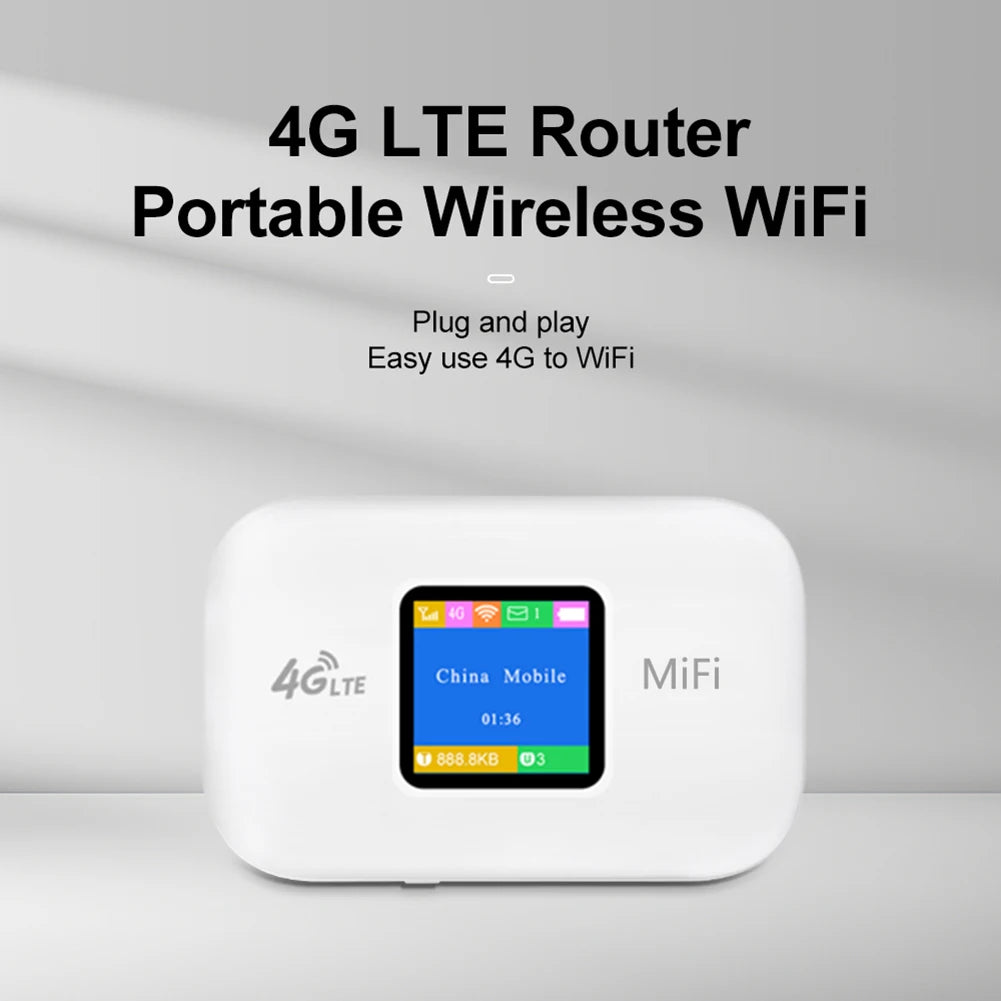 4G Pocket Wireless WiFi Router Portable Mobile WiFi Hotspot CAT4 150Mbps WiFi Mobile Router 2600mAh with SIM Card Slot