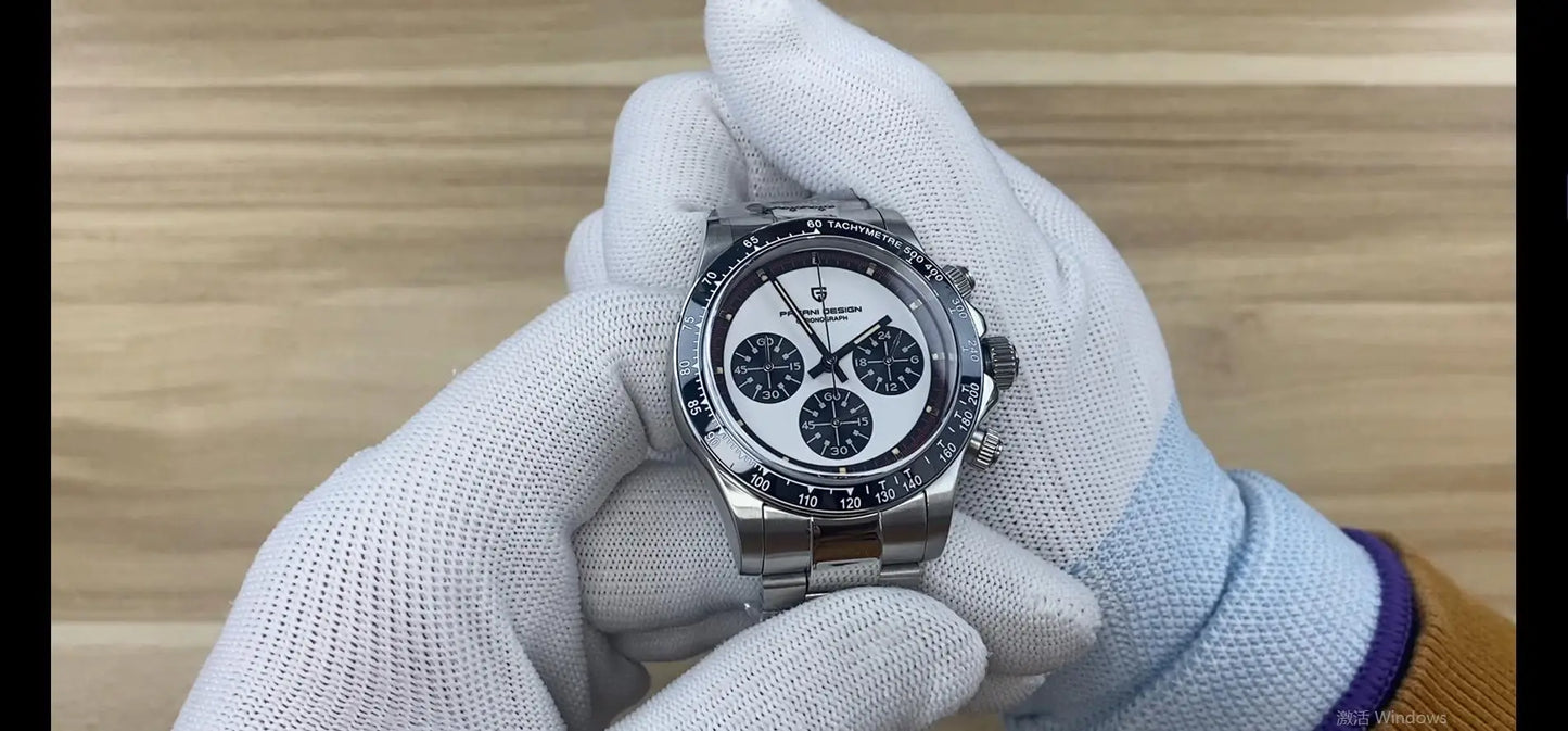 PAGANI DESIGN Men Quartz Wristwatches VK63 Watch For Men Ceramic Bezel Chronograph Sports Waterproof Stainless Reloj Hombre 2023