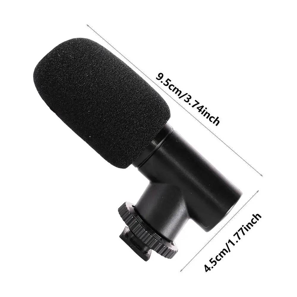 Portable Video Camera Microphone Windproof Mini Cell Phone Microphone Black Computers Microphone For Recording Interviewing - findify 2025