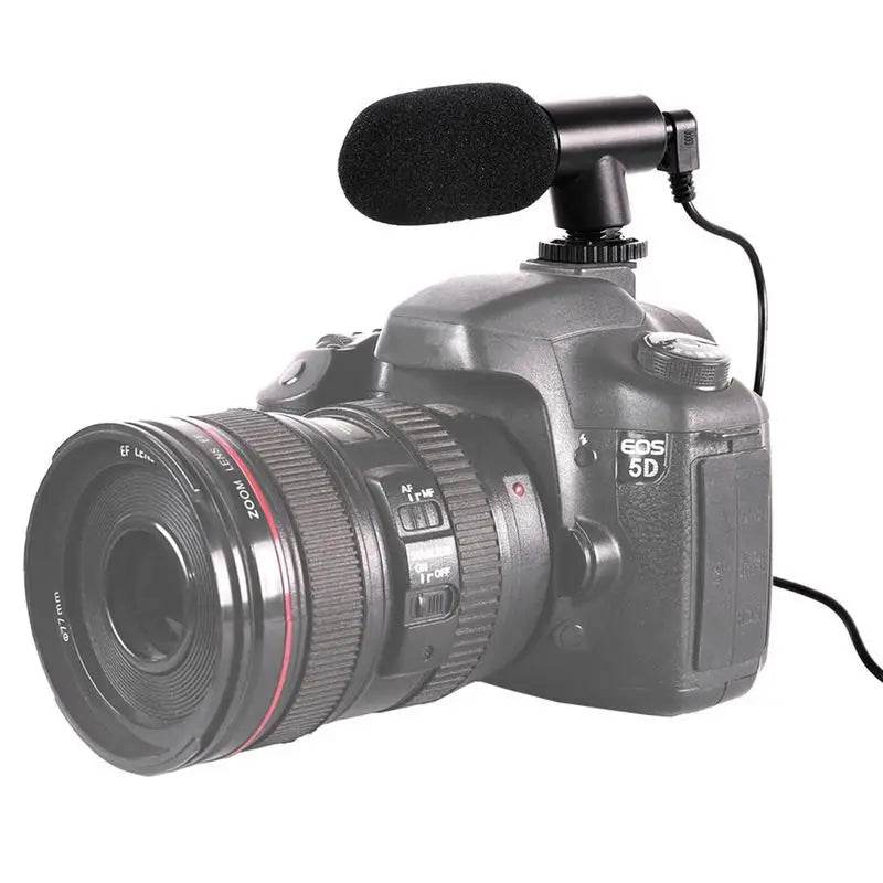 Portable Video Camera Microphone Windproof Mini Cell Phone Microphone Black Computers Microphone For Recording Interviewing - findify 2025
