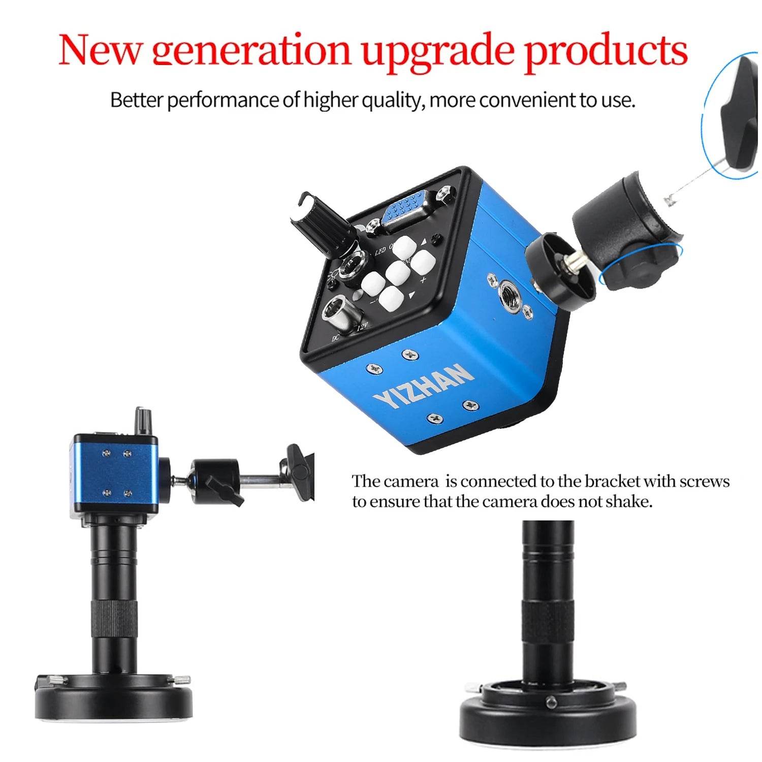 Yizhan HD Electronic Digital Microscope For Soldering Microscope Set 1080P VGA/HDMI Industrial Camera 150X Zooms Fold Bracket - findify 2025