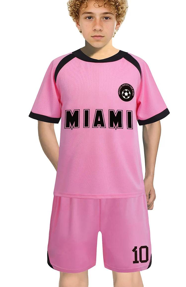 Children's football jersey sports training suit men's and women's 3-piece set loose jersey shorts with stockings - findify 2025