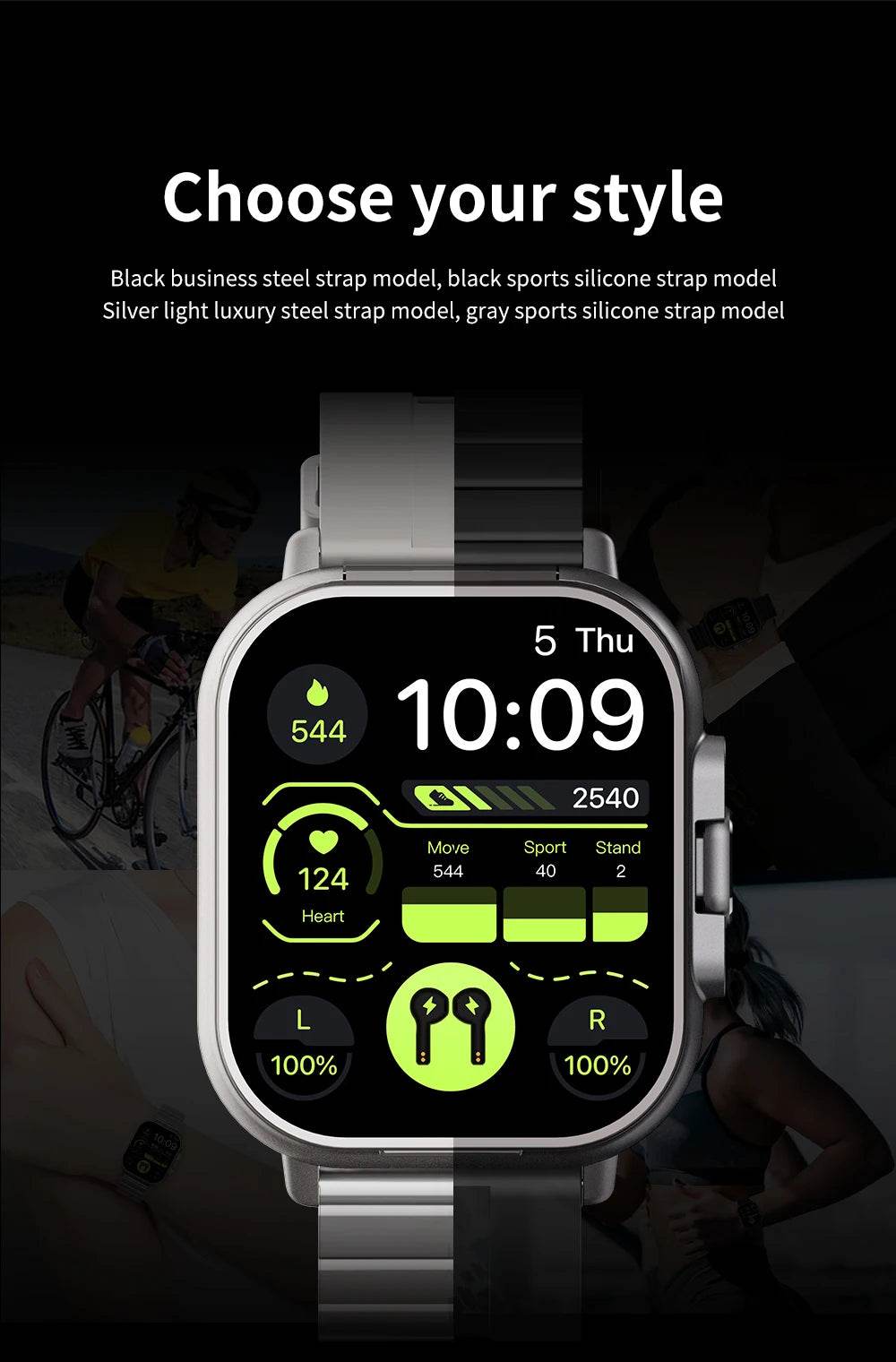 2 in 1 Built-in Smartwatch with Earphone Multi-Sport NFC Call Smart Watch with Earbuds Headphone for iPhone Android Smartphone - findify 2025
