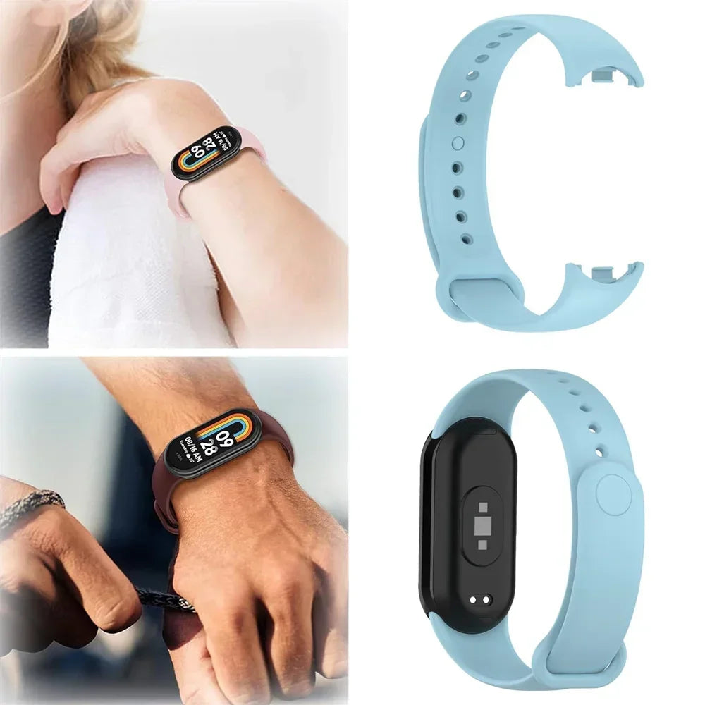 Sport Silicone Strap for Xiaomi Mi Band 9 NFC Replacement Bracelet Belt for Xiaomi Mi Band 8/9 Wriststrap Smartwatch Accessories
