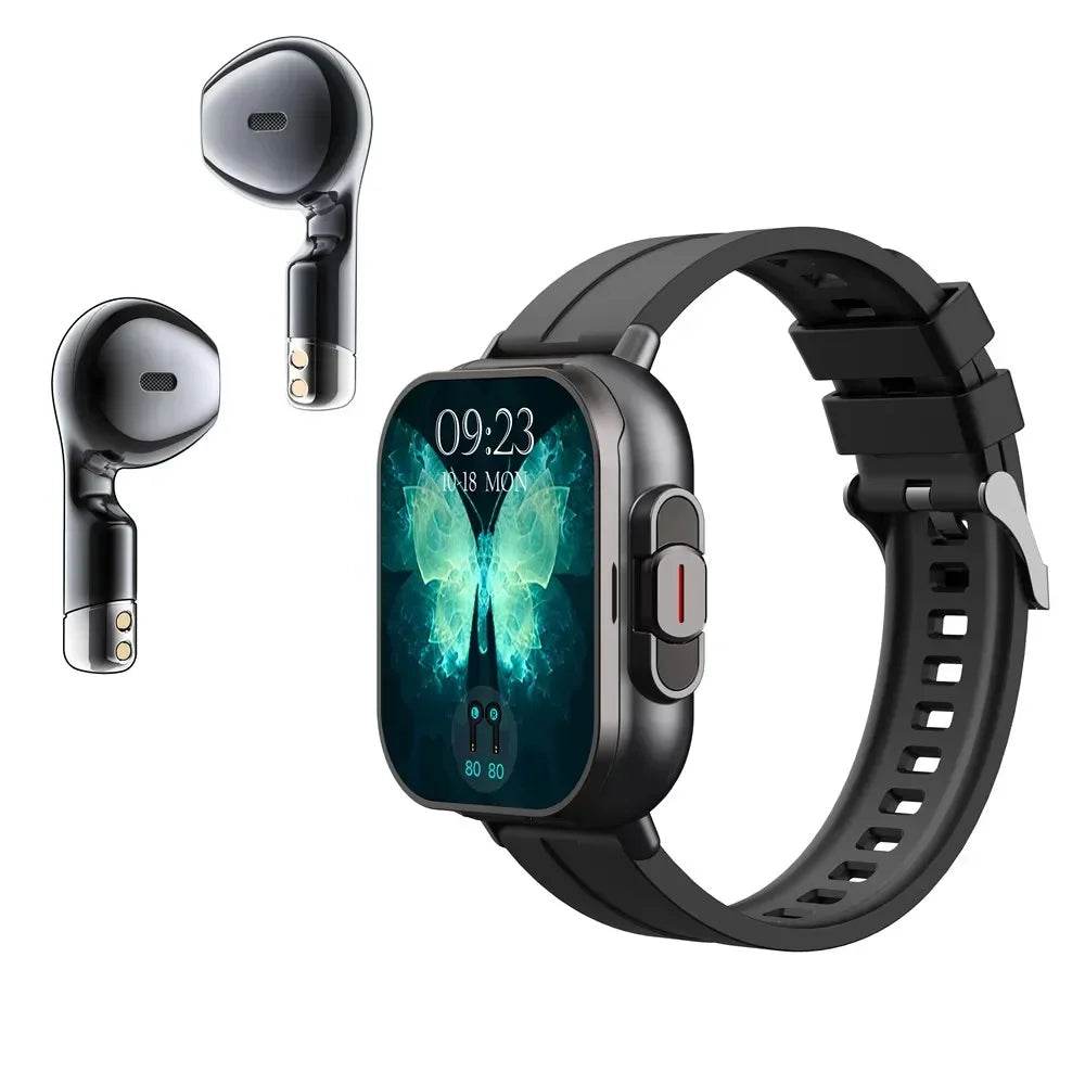 2 in 1 Built-in Smartwatch with Earphone Multi-Sport NFC Call Smart Watch with Earbuds Headphone for iPhone Android Smartphone - findify 2025