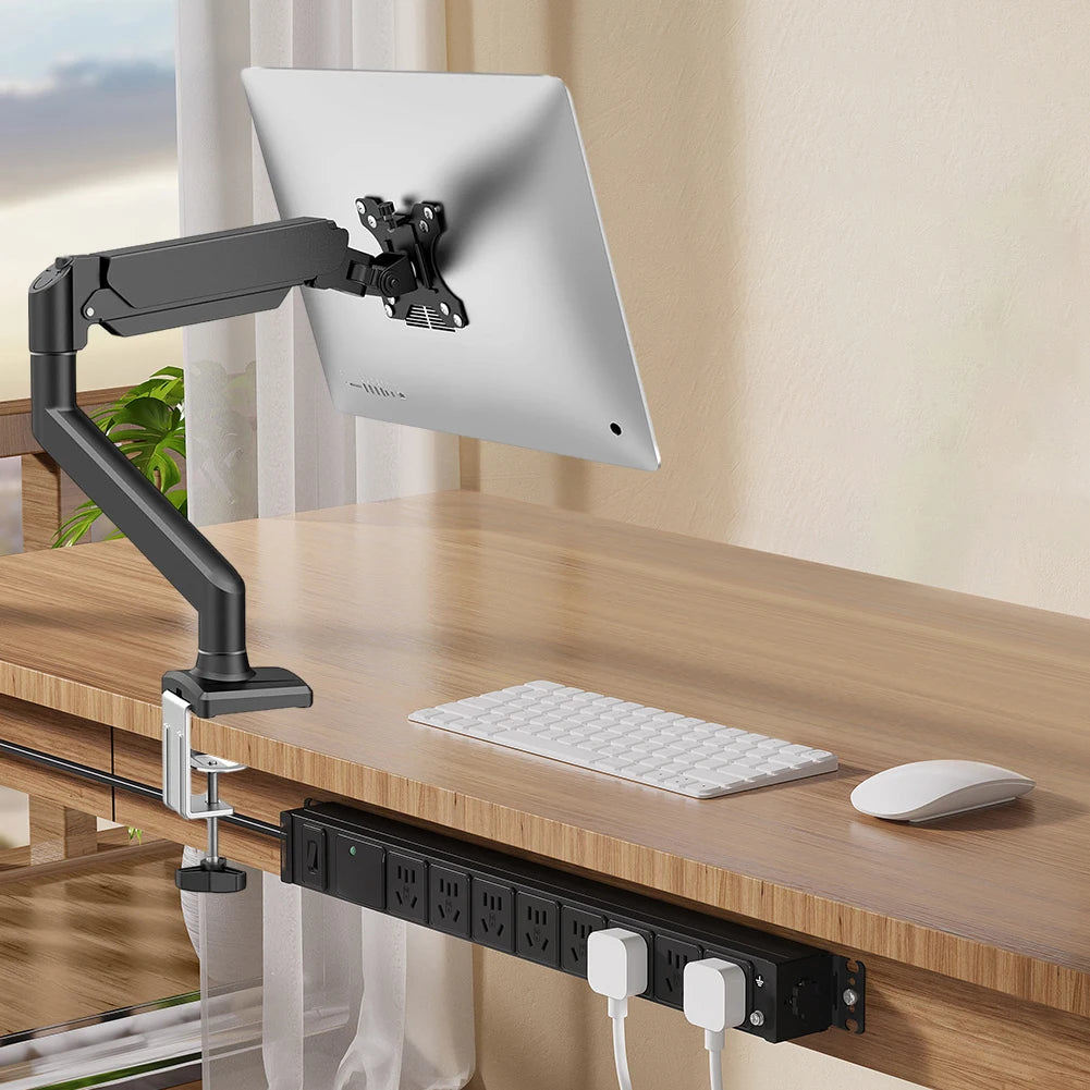 Single Monitor Stand Swivel Monitor Bracket Free Adjustable Expandable Display Bracket Holds 4.9 To 19.8lbs for Home Office