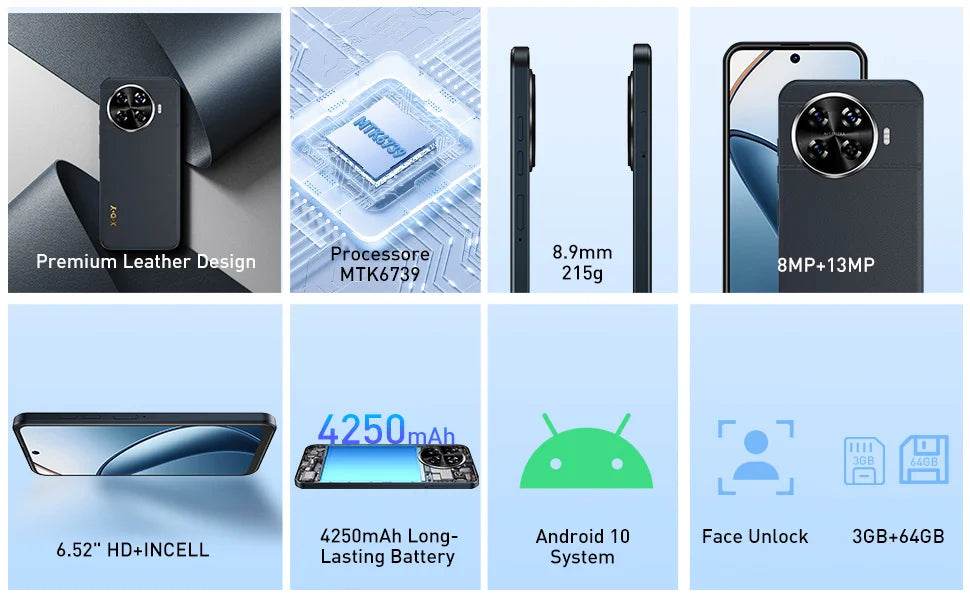XGODY X31 New,Cell phone,6.5 inch,3GB RAM,64GB ROM,Smartphone Android,8+13MP,4250mAh,Mobile phones,4G Dual SIM,Google Play Store - findify 2025