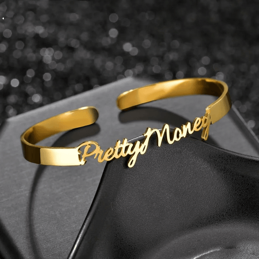 Custom Two Name Couple Adjustable Bracelet Women Girl Stainless Steel Waterproof Cuffs Bracelet Anniversary Jewelry Gift For Her - findify 2025