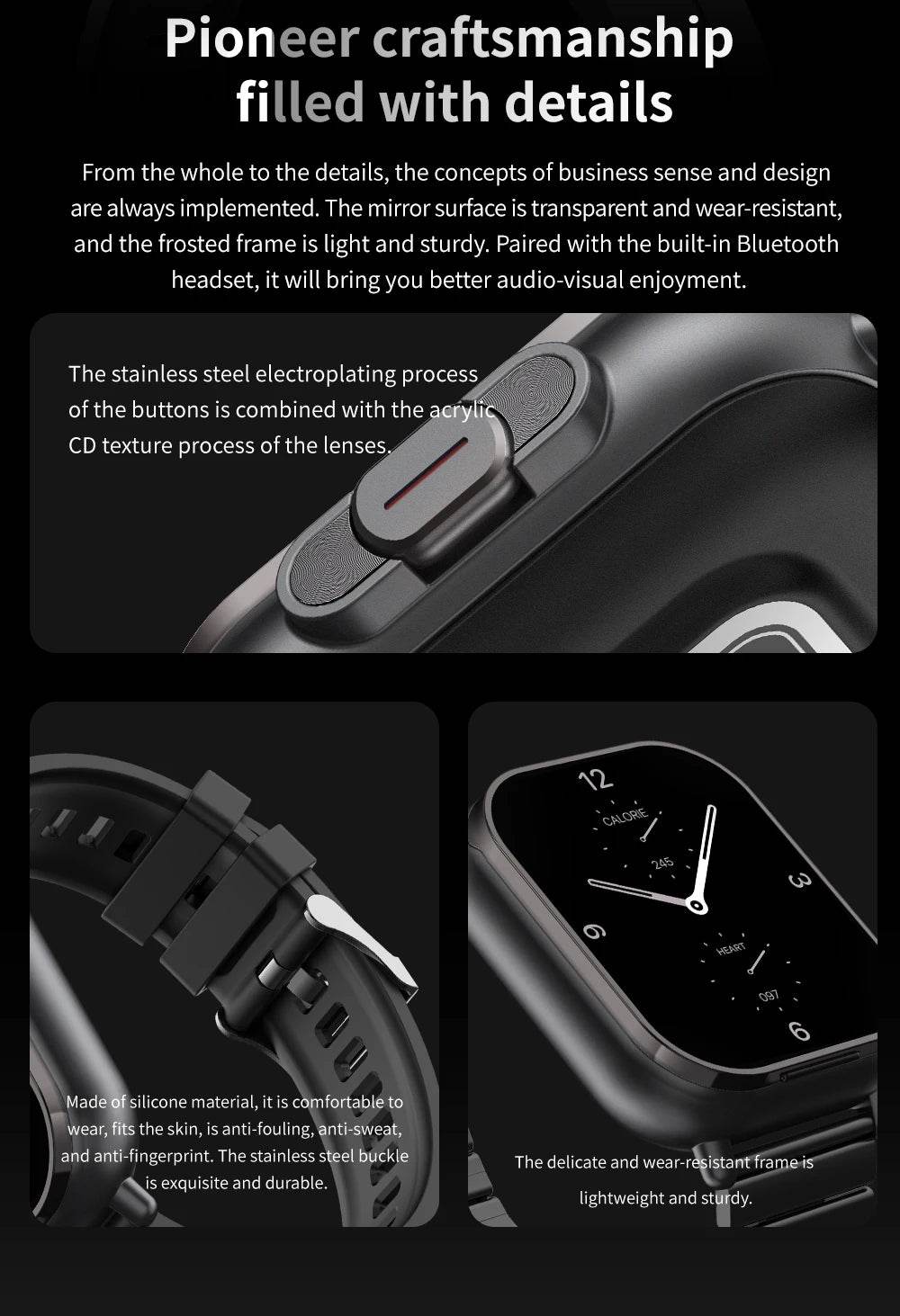 2 in 1 Built-in Smartwatch with Earphone Multi-Sport NFC Call Smart Watch with Earbuds Headphone for iPhone Android Smartphone - findify 2025