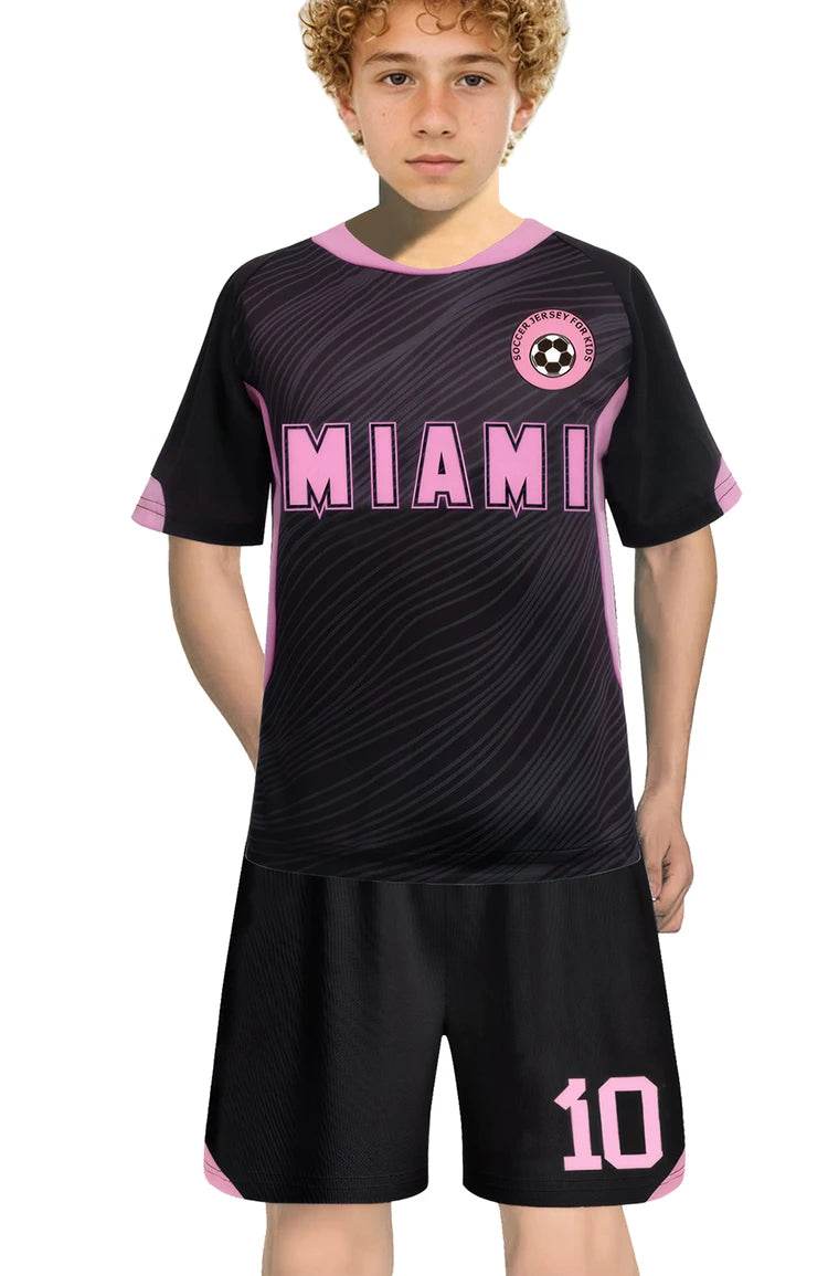 Children's football jersey sports training suit men's and women's 3-piece set loose jersey shorts with stockings - findify 2025