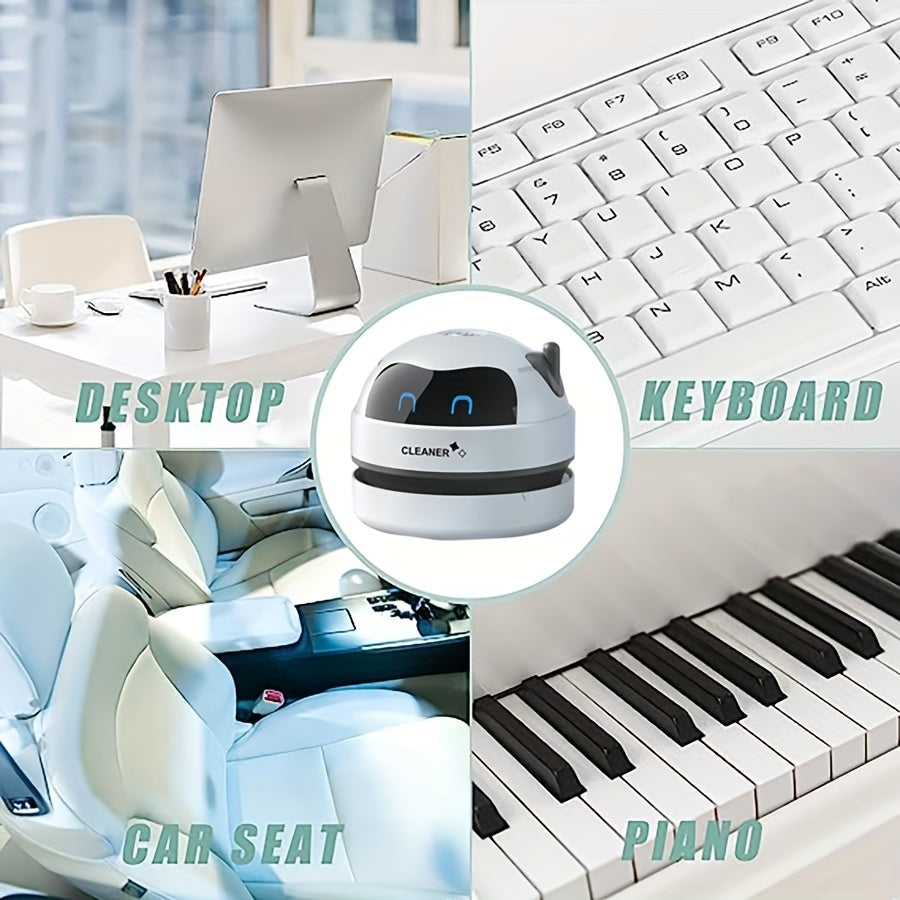 1pc Compact Mini Desktop Vacuum Cleaner - Ultra-Powerful Suction, Compact and Portable, Long-Lasting Rechargeable, Whisper-Quiet Operation, Effective Keyboard and Piano Keyboard Cleaning - Perfect for Home and Office Desktops