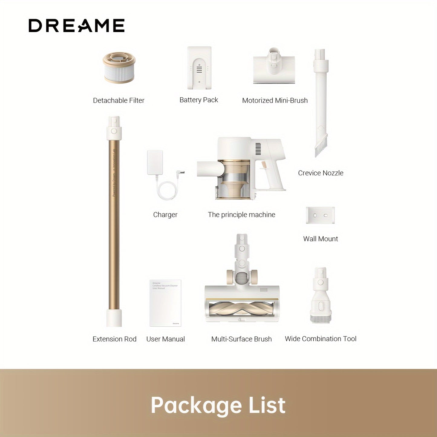 dreame R10 Cordless Vacuum Cleaner, 120AW Powerful Stick Vacuum with Led Headlights, Anti-Tangle Brush, Up to 60 Mins Rechargeable Battery, Handheld Vacuum Deep Clean Hair, Hard Floor, Carpet