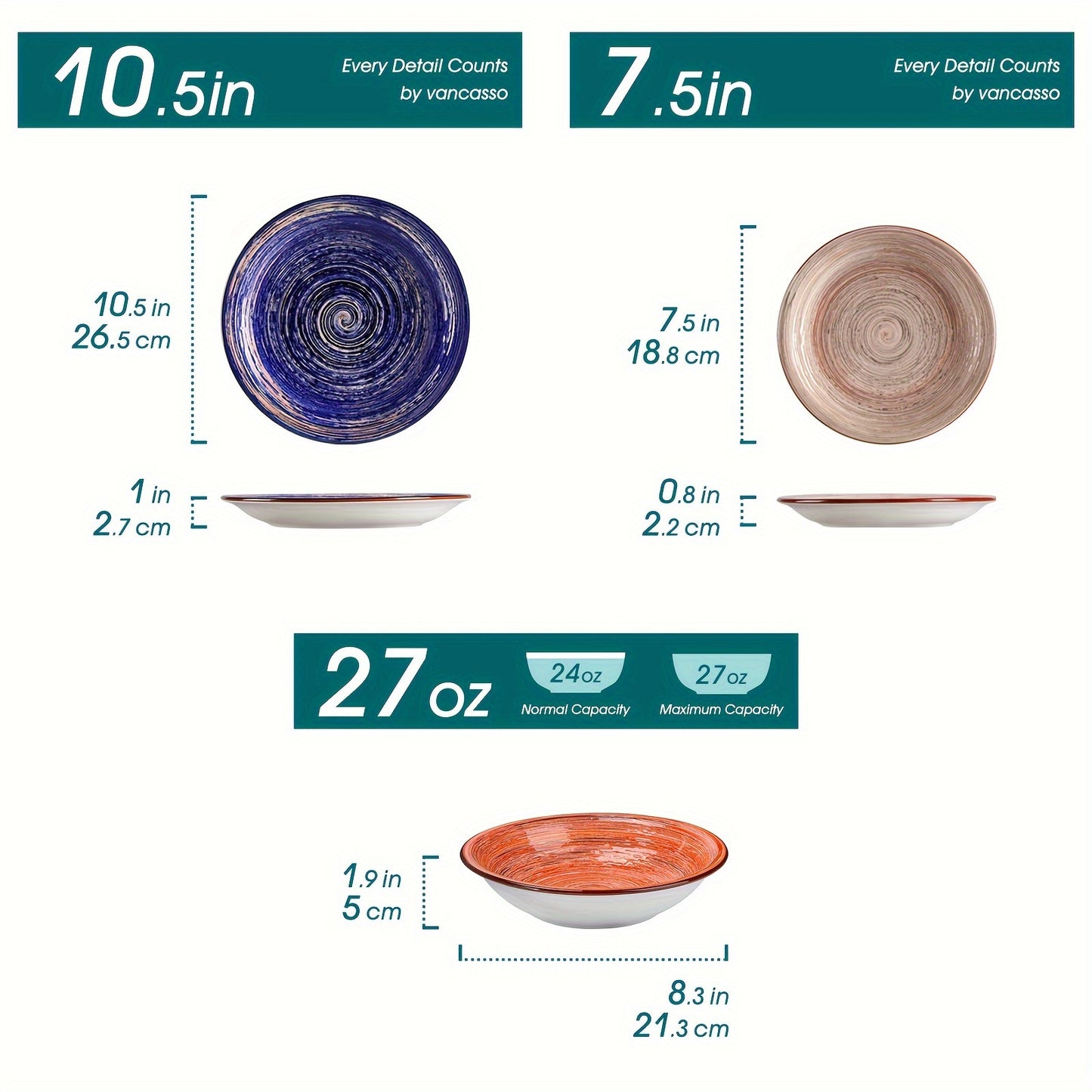 18-Piece Premium Stoneware Dinnerware Set - Elegant & Durable, Serves 6, Microwave & Dishwasher Safe for Versatile Table Settings