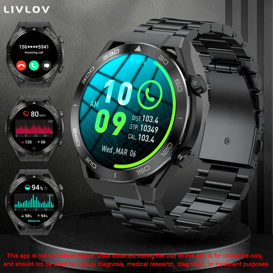 1.52"HD Touch Screen Smart Watch For, With Answer & Make Calls, Messages Notifications, 100+ Sports Modes, Pedometer, Calories, Outdoor Activity Fitness Tracker Smartwatch For Men Android And IOS Phones, Gifts For Friends