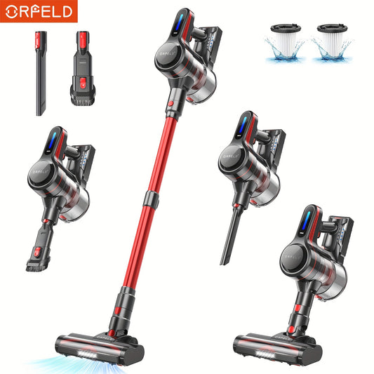 ORFELD Cordless Vacuum Cleaner, Stick Vacuum With 30Kpa Powerful Suction, 45Mins Runtime Rechargeable Vacuum, Anti-tangle And 50.72oz Dust Cup, 6 In 1 Lightweight Vacuum For Hardwood Floor Carpet Pet Hair